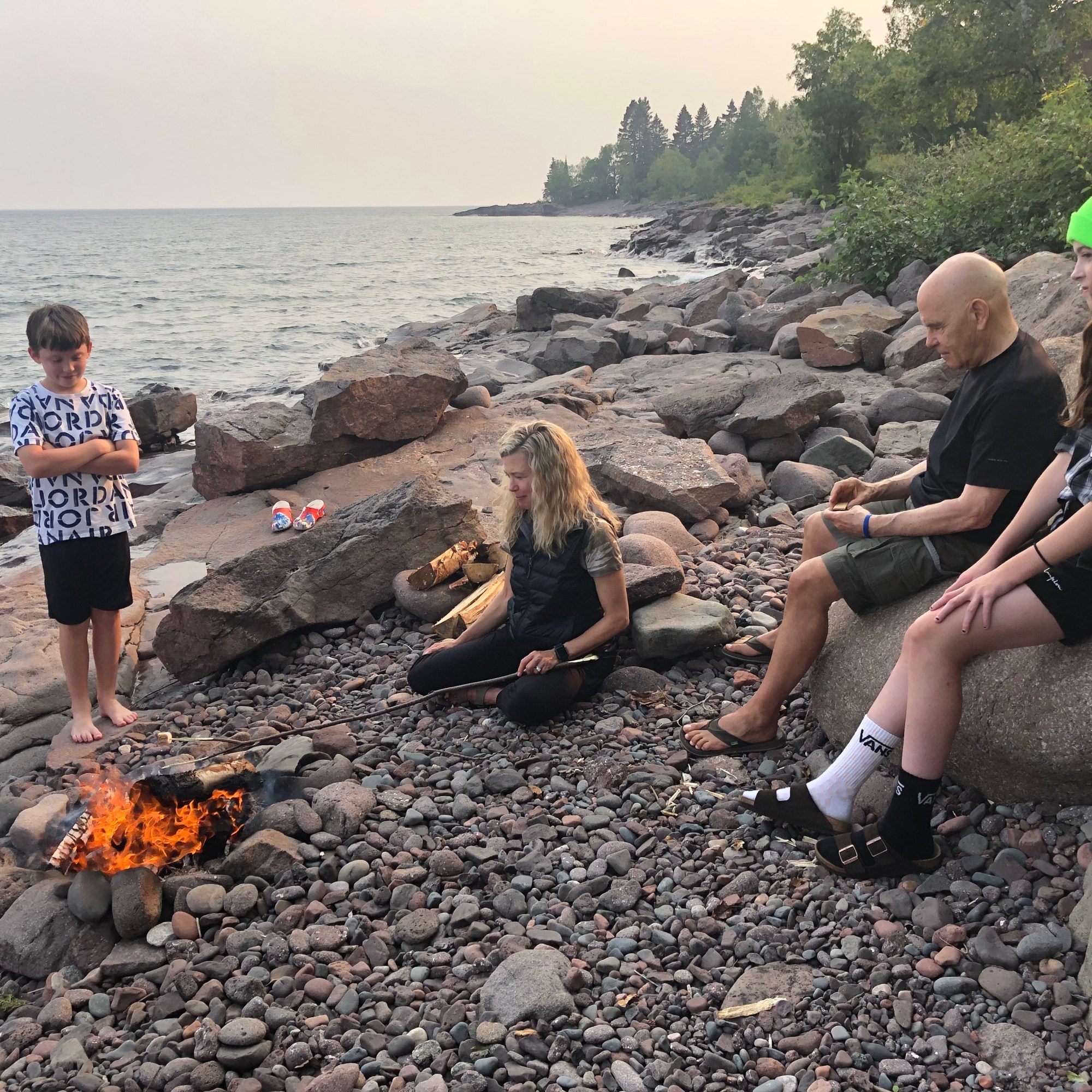 Fire pit on Lake Superior.