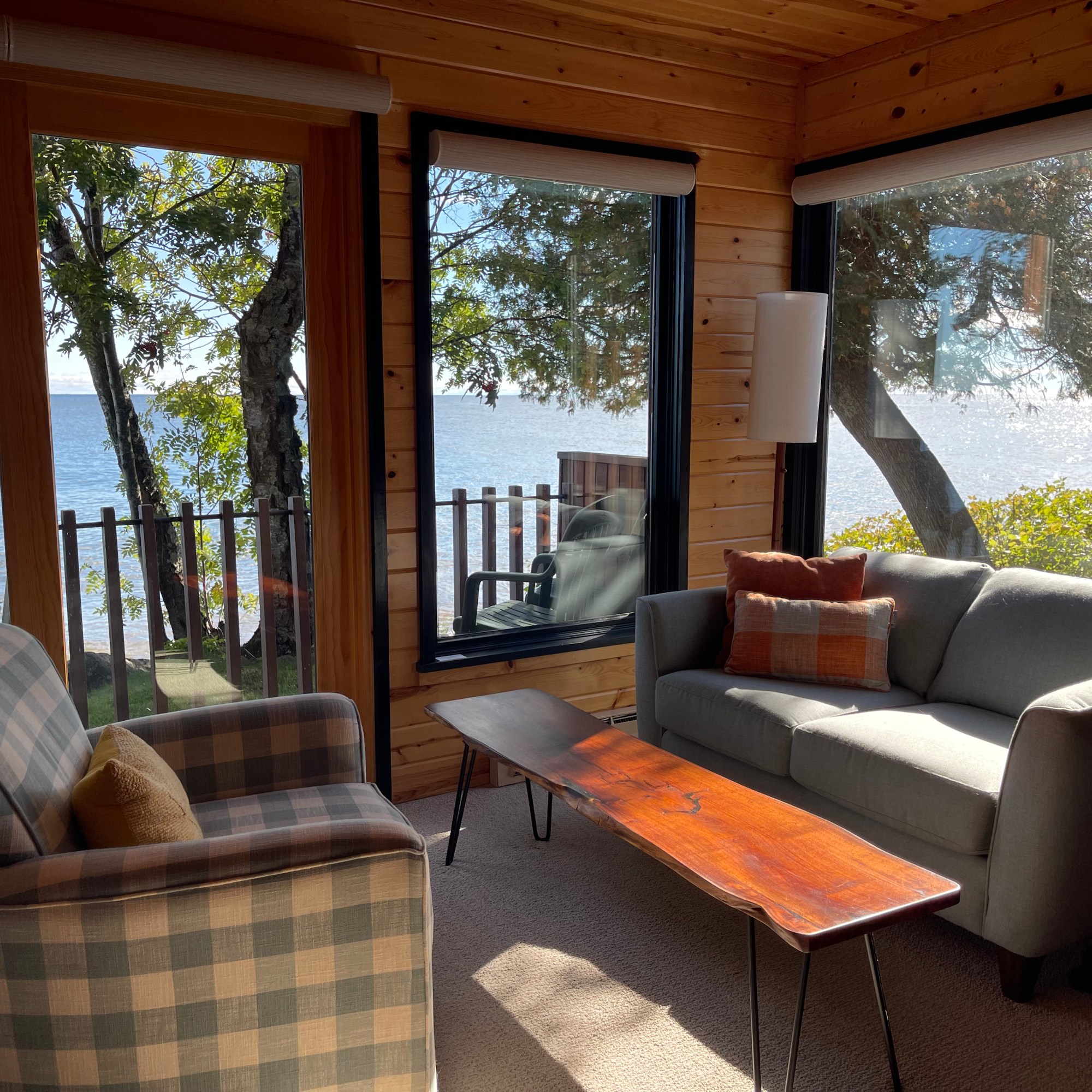Living room with views to Lake Superior.